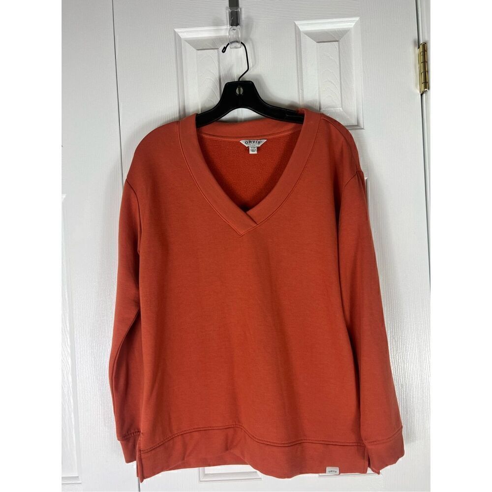 Orvis Womens Burnt Orange Sweatshirt Size Small